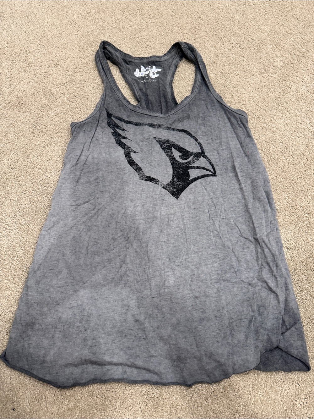 Touch by Alyssa Milano Gray Racerback Tank with Black Cardinal Logo